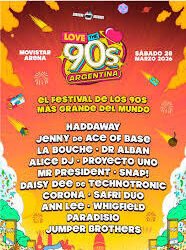 Se presenta el lineup del festival Love the 90’s 2026 Argentina